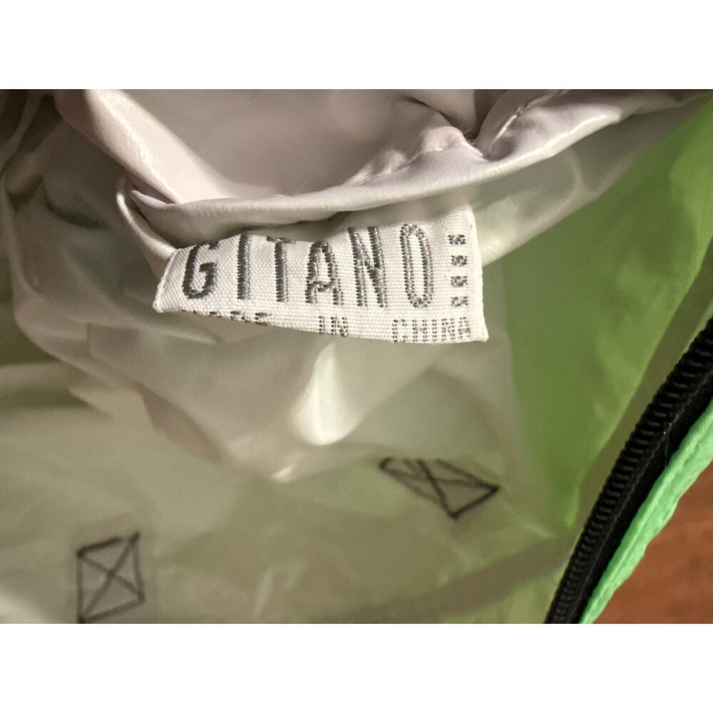 Vintage 90s Gitano Neon Tote Bag Nylon Sport Gear Gym Purple Zip Case Set Retro - Picture 5 of 7